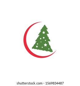 Christmas tree logo ilustration vector design