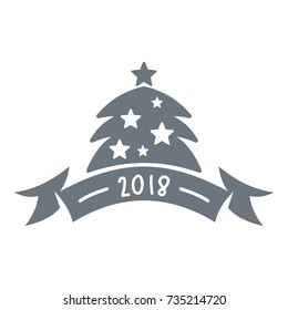 Christmas tree logo. Simple illustration of christmas tree vector logo for web