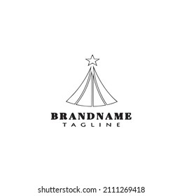 diseño de icono del logotipo del árbol de navidad ilustración del vector aislado negro
