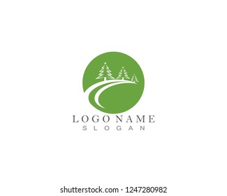 christmas tree logo template Premium Vector