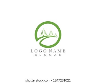 christmas tree logo template Premium Vector