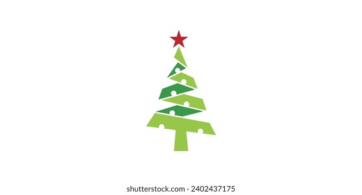 christmas tree logo vector icon