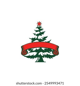 Weihnachtsbaum Logo, Vektorgrafik

