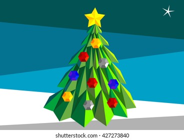 Christmas tree low poly