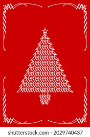 Christmas tree made by white decoration frame(vertical)