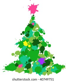 Christmas tree made with a color slashes