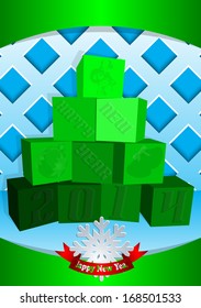 Christmas tree made of cubes