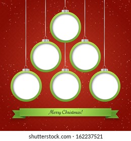 Christmas tree made from decoration balls. Can be used for Christmas infographics. Vector illustration