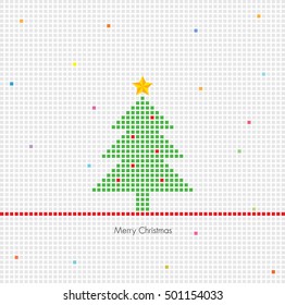 Christmas tree made of dots - illustration