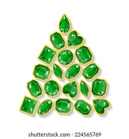 Christmas tree made of emeralds