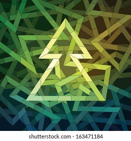 Christmas Tree made of geometric pattern, vector eps8 illustration