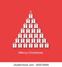 Christmas tree made of gift boxes
