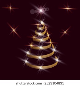 Árvore de Natal feita de brilho.
