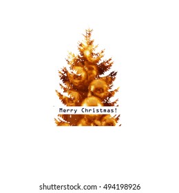 Christmas tree made of golden balls. Vector