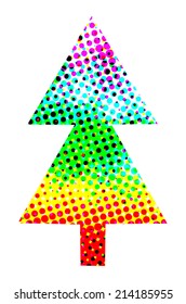 Christmas tree made of halftone effect