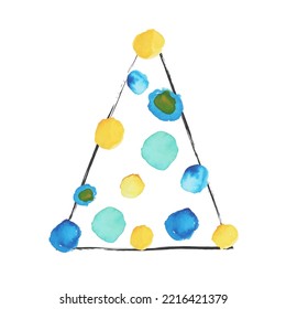 Weihnachtsbaum aus handgezeichnet Aquarell, Vektorgrafik abstrakte Kunstsplash. Fröhliche Weihnachten und glückliche Neujahrskarte. Vektorgrafik.