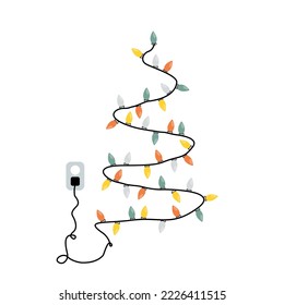 Christmas tree made of lights