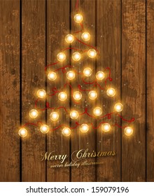 Christmas Tree Made of Christmas lights, holiday vector