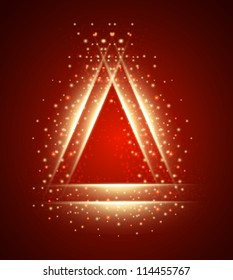 Christmas tree made with lights on red.