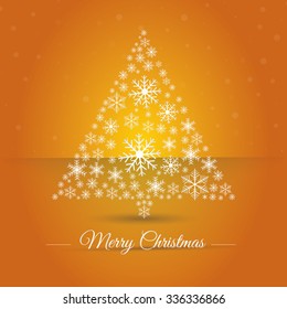 Christmas tree made osnowflakes. Eps 10. Vector illustration. Merry Christmas 2016