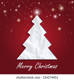Christmas tree made of paper, vector