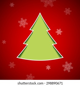 Christmas tree made of paper. Vector Image Stock.