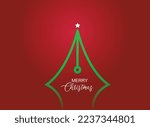 Christmas tree made with a pen. Education Christmas celebration and holiday concept.