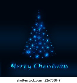Christmas tree made of snowflakes