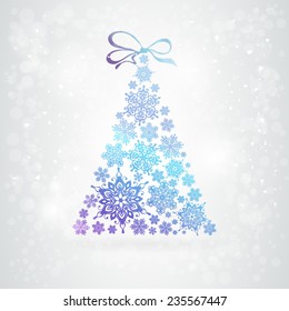 Christmas tree made from snowflakes