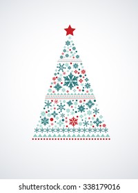 Christmas tree made from snowflakes