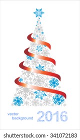 Christmas tree made from snowflakes 