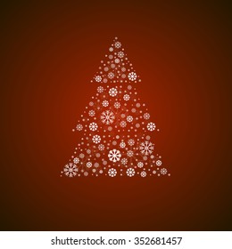 Christmas tree made from snowflakes 