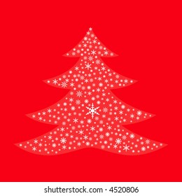 christmas tree - made of snowflakes