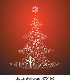 Christmas tree made from snowflakes