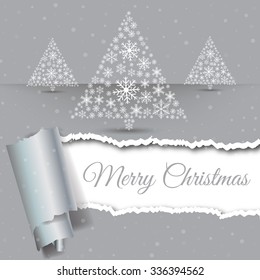 Christmas tree made from snowflakes. Eps 10. Vector illustration.  torn paper.