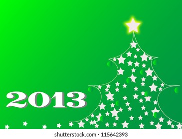 Christmas tree made with stars withe and yellow