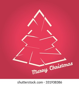 Christmas tree made from stylized lines. Vector.