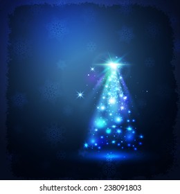 Christmas tree. Magic lights.