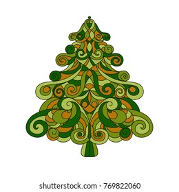 Christmas tree. Mandala.
