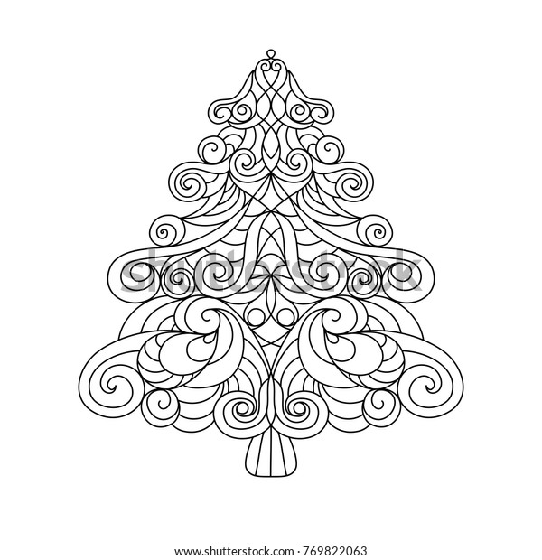 Christmas Tree Mandala Stock Vector (Royalty Free) 769822063