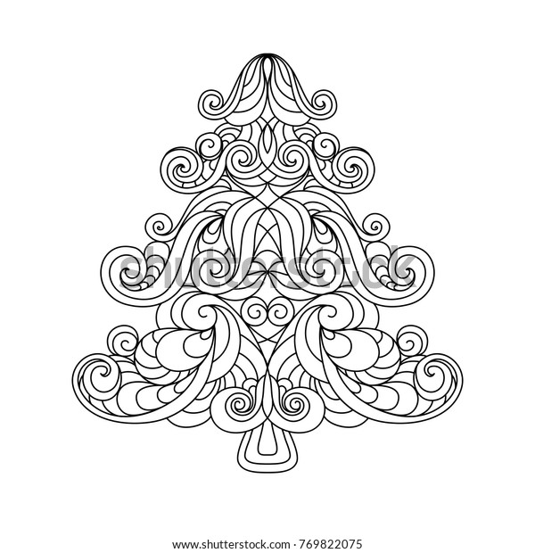 Download Christmas Tree Mandala Stock Vector (Royalty Free) 769822075