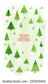 Christmas tree market poster or flyer design. Christmas and New Year's Greeting Card with Christmas tree. Multicolored triangle. Winter holiday design. Vector illustration.