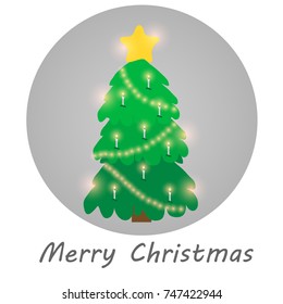 The Christmas tree mary Christmas celebrate vector illustration icon flat design