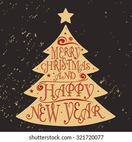 Christmas tree. Merry christmas and happy new year.