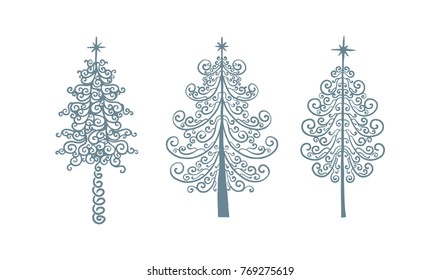 Christmas tree. Merry Christmas vector. art tree.