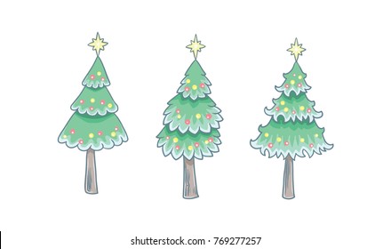 Christmas tree. Merry Christmas vector. art tree.