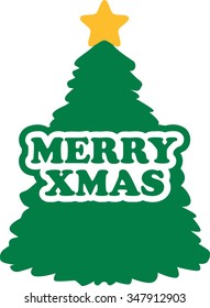 Christmas tree with merry xmas