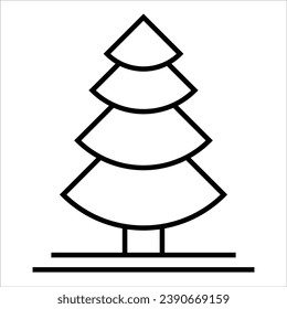 Christmas tree, minimal Christmas icon. Vector illustration