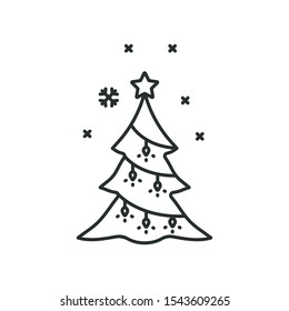 christmas tree - minimal line web icon. simple vector illustration. concept for infographic, website or app.