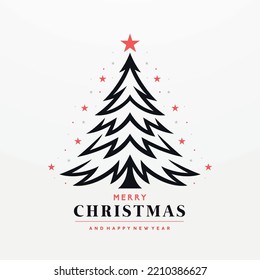 Árbol de Navidad con estilo de líneas mínimas.